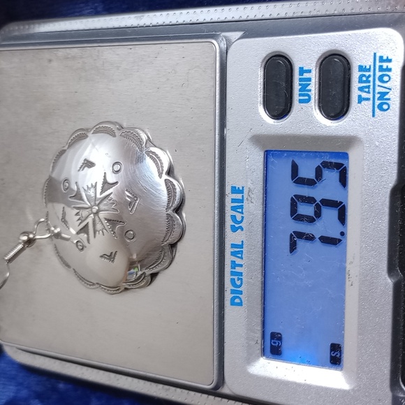 Vintage Sterling Silver Tribal Design Concho Dangle Earrings - Picture 9 of 15